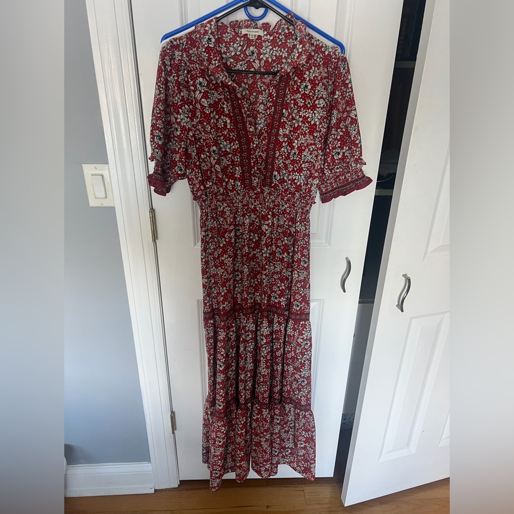 Max Studio Burgundy Floral Maxi Dress